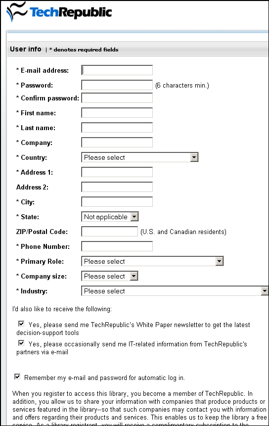 TR Registration